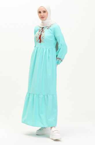 Robe Brodée 24Y8968-09 Vert Menthe 24Y8968-09