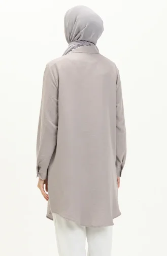 Nakışlı Tunik 1006-08 Gri