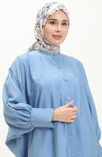 Bat Sleeve Long Tunic 24Y8854-01 Blue 24Y8854-01
