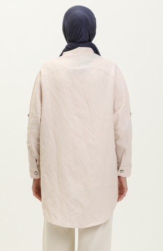 Leinenhemd mit Fledermausärmeln 4036-05 Beige 4036-05