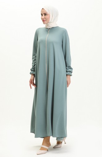 Mevlana Pocketed Abaya 0694-01 Green 0694-01