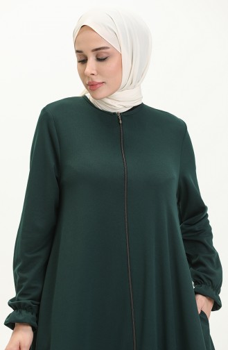 Abaya Avec Poche Mevlana 0694-02 Vert Emeraude 0694-02