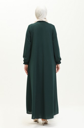 Mevlana Abaya mit Tasche 0694-02 Smaragdgrün 0694-02