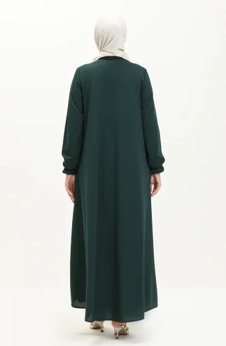 Mevlana Pocketed Abaya 0694-02 Emerald Green 0694-02