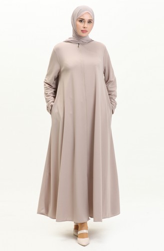 Abaya Avec Poche Mevlana 0694-03 Beige 0694-03