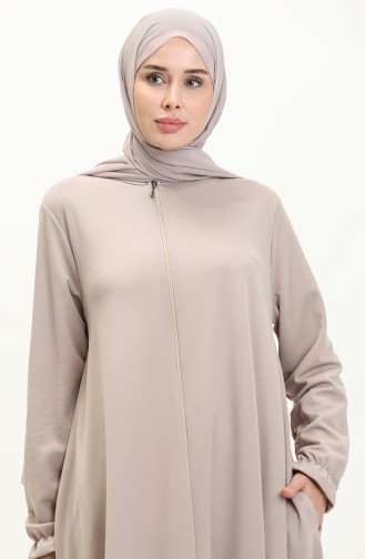 Abaya Avec Poche Mevlana 0694-03 Beige 0694-03