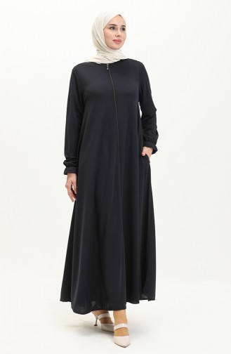 Mevlana Abaya mit Tasche 0694-05 Dunkelblau 0694-05