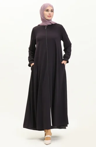 Abaya Avec Poche Mevlana 0694-06 Pourpre 0694-06