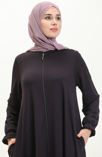 Mevlana Abaya mit Tasche 0694-06 Lila 0694-06