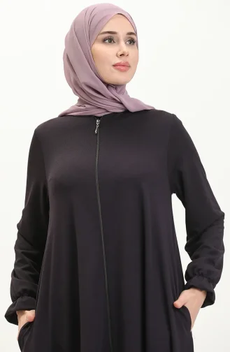 Abaya Avec Poche Mevlana 0694-06 Pourpre 0694-06