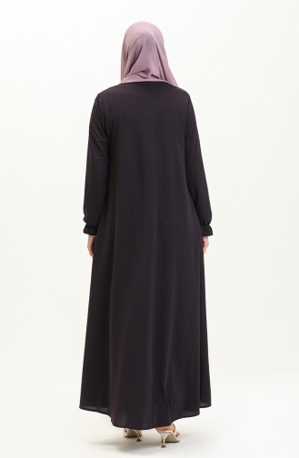 Abaya Avec Poche Mevlana 0694-06 Pourpre 0694-06