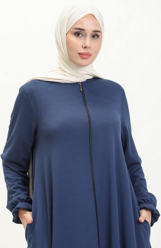 Mevlana Pocketed Abaya 0694-07 Indigo 0694-07