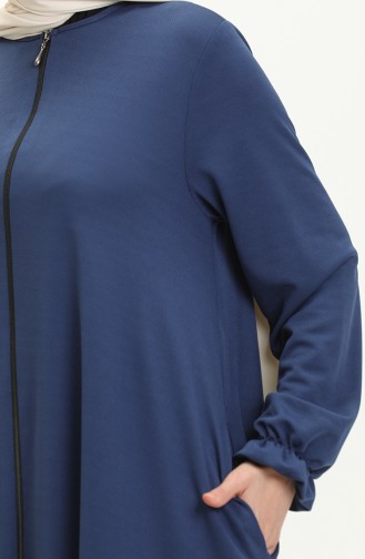 Mevlana Pocketed Abaya 0694-07 Indigo 0694-07