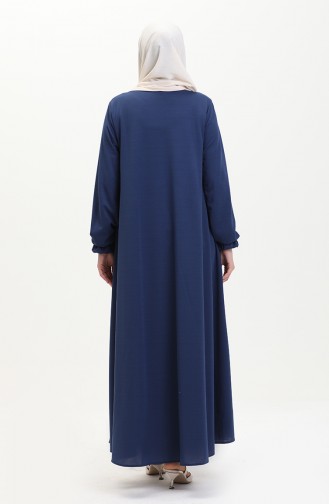 Mevlana Abaya mit Tasche 0694-07 İndigo 0694-07