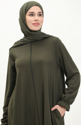 Mevlana Abaya mit Tasche 0694-08 Khaki 0694-08