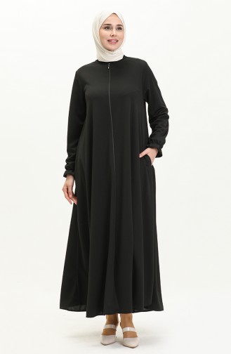 Mevlana Abaya mit Tasche 0694-09 Schwarz 0694-09