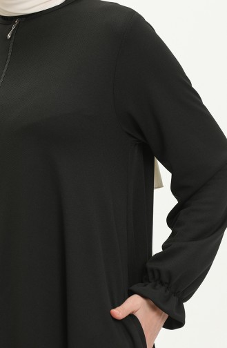 Mevlana Abaya mit Tasche 0694-09 Schwarz 0694-09