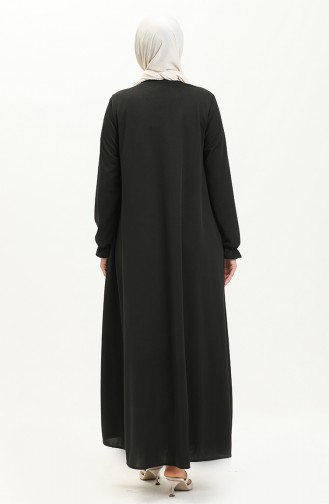 Mevlana Abaya mit Tasche 0694-09 Schwarz 0694-09