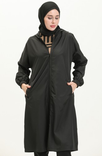 Hooded Zippered Cape 0211-01 Black 0211-01