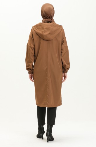 Hooded Zippered Cape 0211-02 Brown 0211-02
