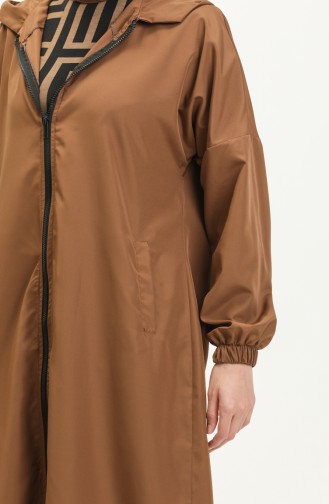 Hooded Zippered Cape 0211-02 Brown 0211-02