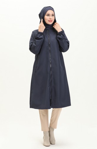 Hooded Zippered Cape 0211-03 Dark Blue 0211-03