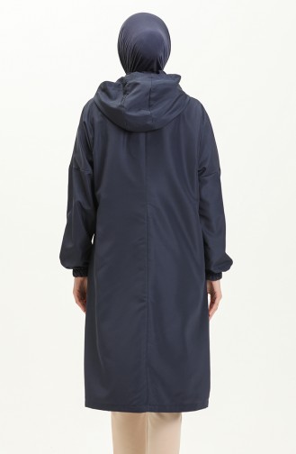 Hooded Zippered Cape 0211-03 Dark Blue 0211-03