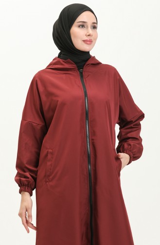 Hooded Zippered Cape 0211-07 Claret Red 0211-07