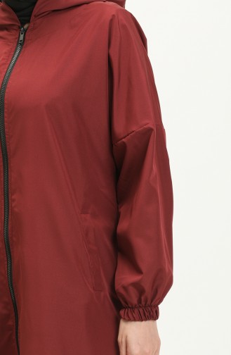 Hooded Zippered Cape 0211-07 Claret Red 0211-07