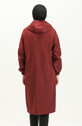 Hooded Zippered Cape 0211-07 Claret Red 0211-07