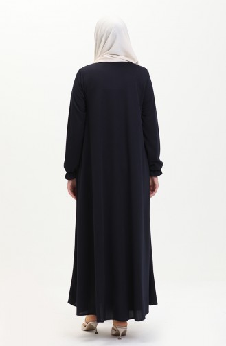 Mevlana Abaya mit Tasche 0694-05 Dunkelblau 0694-05