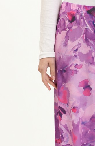 Printed wide Leg Pants 8603-01 Light Purple 8603-01