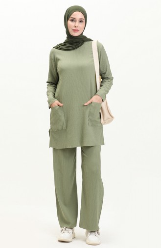 Ensemble Tunique Pantalon 23233-01 Vert Noisette 23233-01