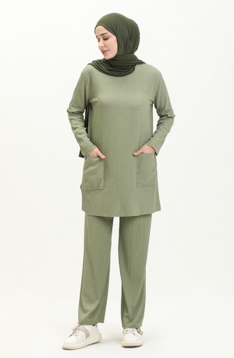 Crepe Fabric Two Piece Suit 23233-01 Green 23233-01
