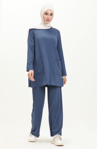 Ensemble Tunique Pantalon 23233-03 İndigo 23233-03