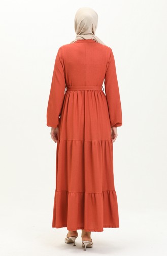 Brick Red Hijab Dress 11m08-02