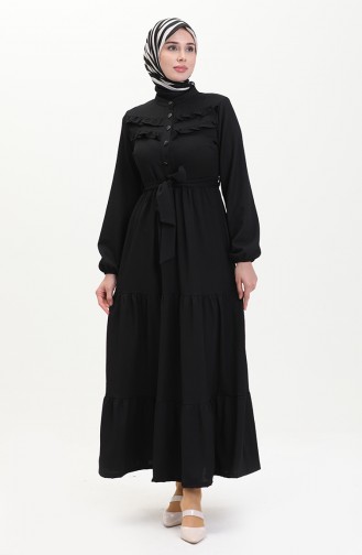 Schwarz Hijab Kleider 11m08-03