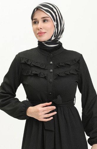Schwarz Hijab Kleider 11m08-03