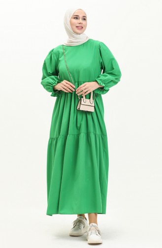 Gerafftes Kleid 24Y8881-02 Grün 24Y8881-02
