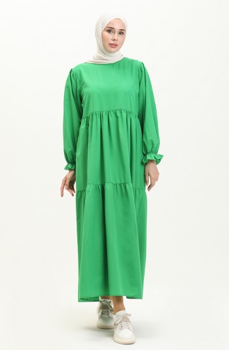 Gerafftes Kleid 24Y8881-02 Grün 24Y8881-02