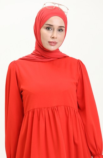 Gerafftes Kleid 24Y8881-04 Rot 24Y8881-04