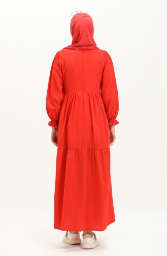 Gerafftes Kleid 24Y8881-04 Rot 24Y8881-04