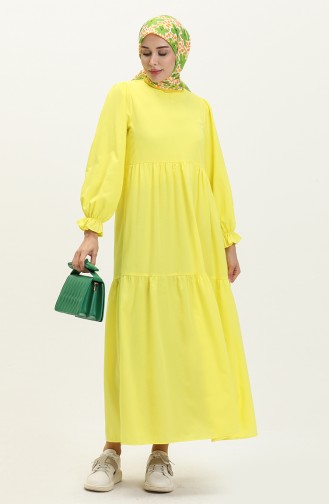 Gerafftes Kleid 24Y8881-05 Gelb 24Y8881-05
