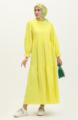 Gerafftes Kleid 24Y8881-05 Gelb 24Y8881-05