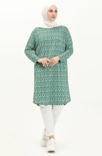 تونيك منقوش 8596-01 أخضر أسود 8596-01