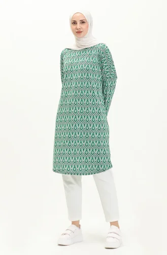 تونيك منقوش 8596-01 أخضر أسود 8596-01