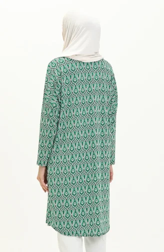 تونيك منقوش 8596-01 أخضر أسود 8596-01