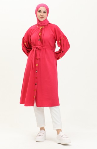 Embroidered Long Tunic 24Y8898-01 Fuchsia 24Y8898-01