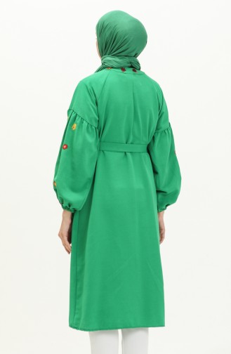 Lange Tunika mit Stickerei 24Y8898-03 Grün 24Y8898-03
