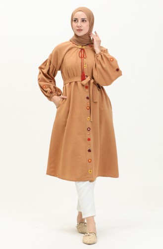 Lange Tunika mit Stickerei 24Y8898-04 Senf 24Y8898-04